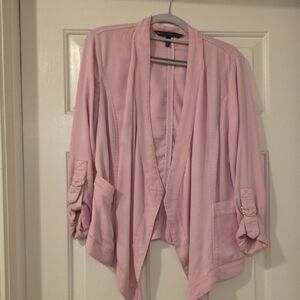 White House Black Market Blush Pink Open Front Blazer